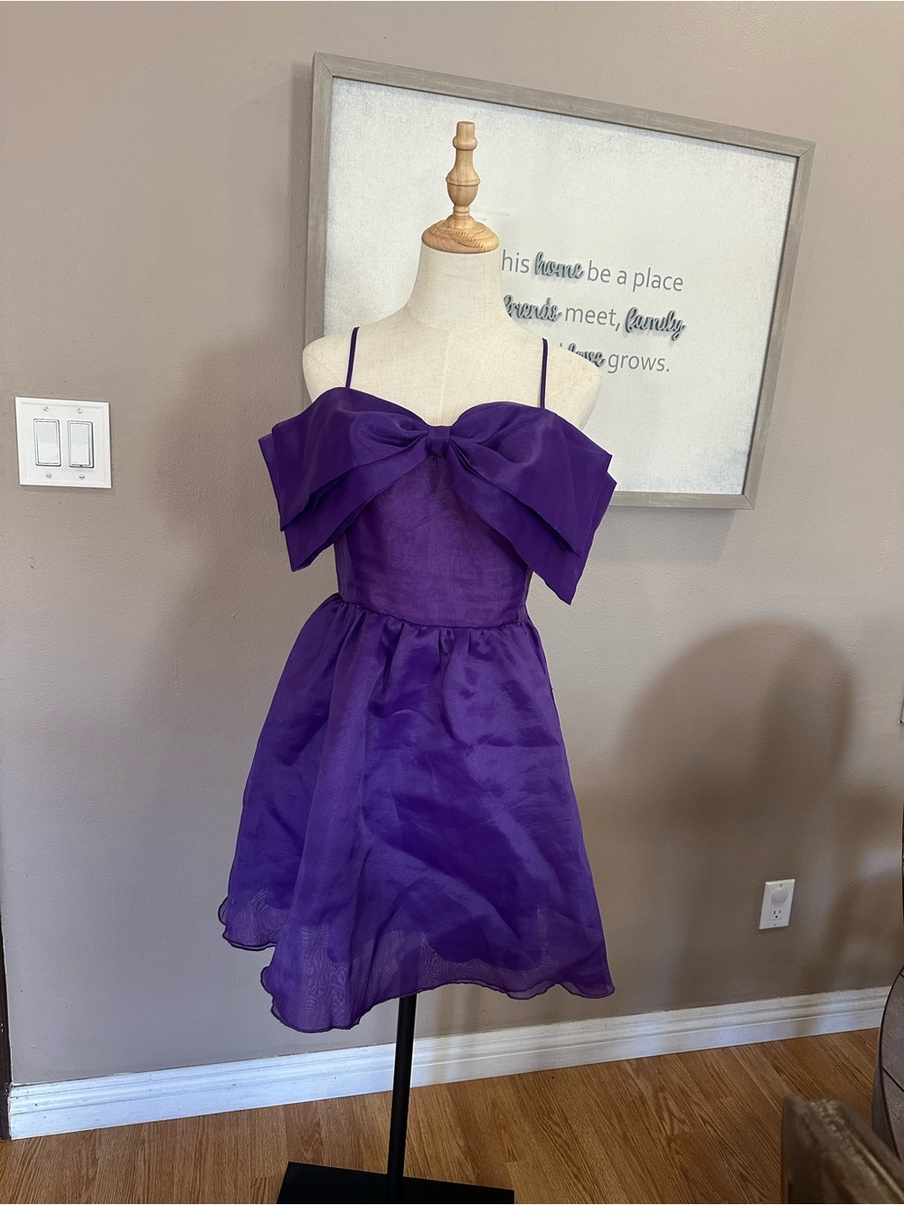 Forever 21 Purple Spaghetti-Strap Party Dress with Bow